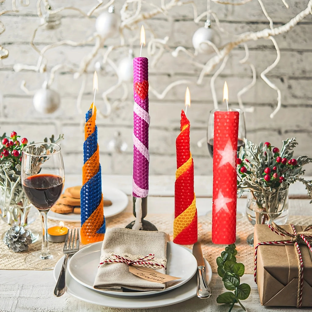 1 Set Beeswax Candle Making Kit, 12 Multicolor Sheets, 12 Colors and 50 PCS Candle Wicks, DIY Candle Rolling Supplies for DIY Zpaxo