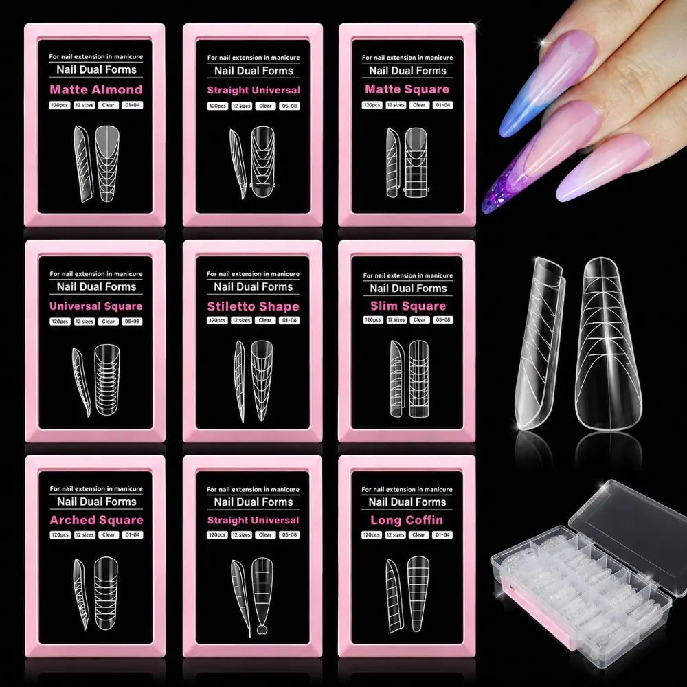 Inner French Line Nail Molds 12 Sizes Square Shape Acrylic Art Mold Zpaxo