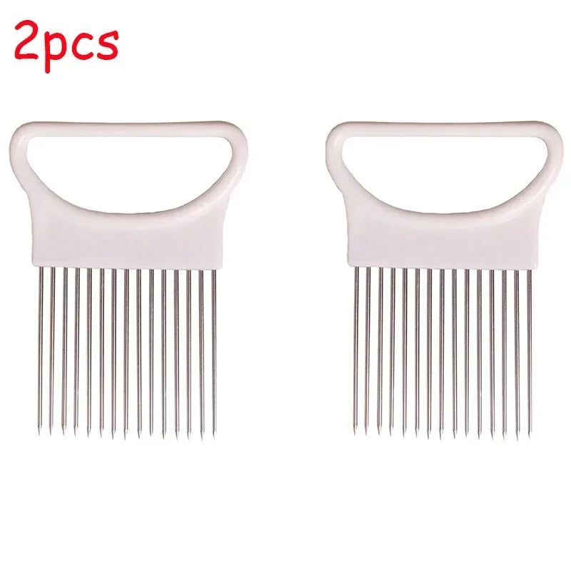 Stainless Steel Onion Holder & Vegetable Slicing Fork