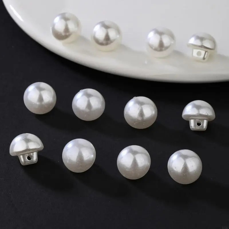 Mushroom Buttons Round Sewing Dressmaking Tailoring False Pearls