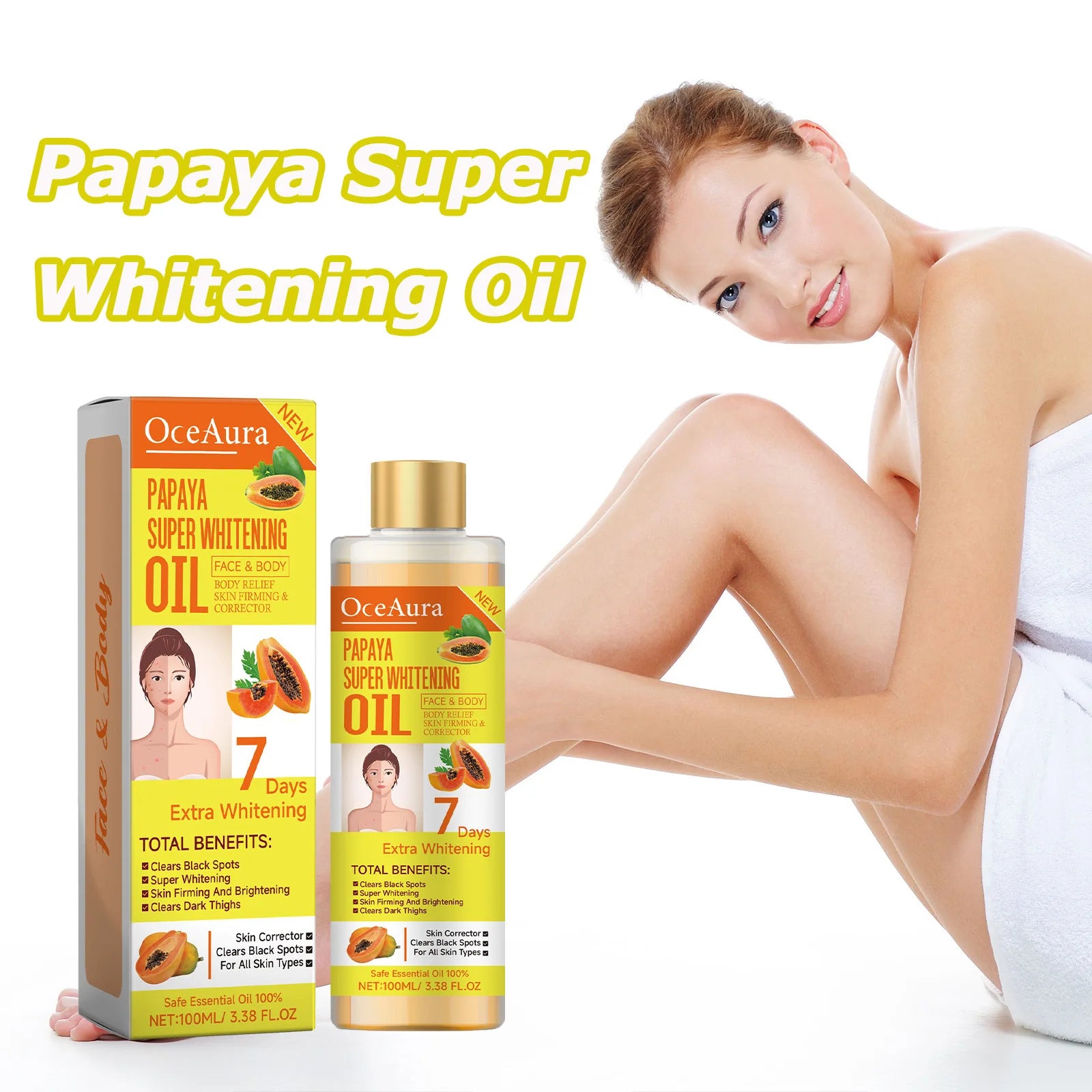 Papaya Whitening Body Oil – Brightening & Moisturizing Skin Brightening Body Oil Zpaxo