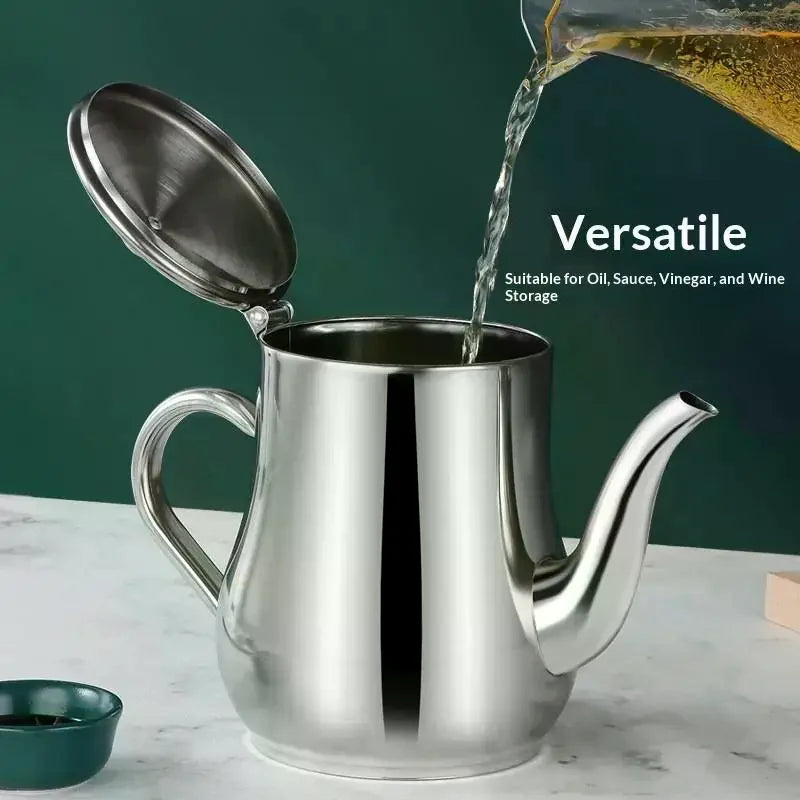 Filter Oil Pot Stainless Steel Household Leak-proof Wine Pot Pouring Oil Bottle Seasoning Tank Kitchen Supplies Oz Pot Oil Tank Zpaxo