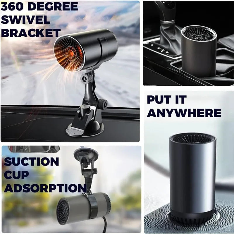 12V 2-in-1 Car Heater Fan & Windshield Defroster Anti-Fog