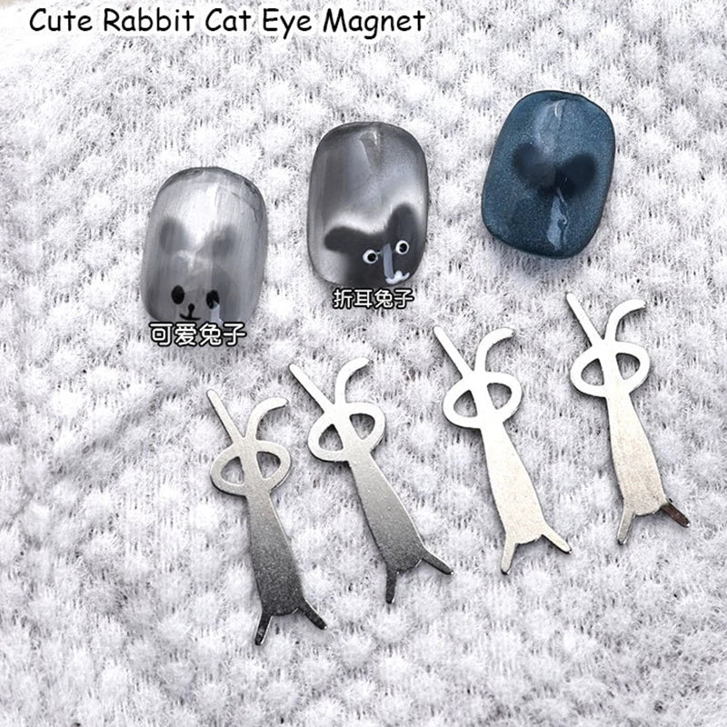 Rabbit Shaped Cat Eye Magnet Flexible Iron Wire Creating Heart Effect