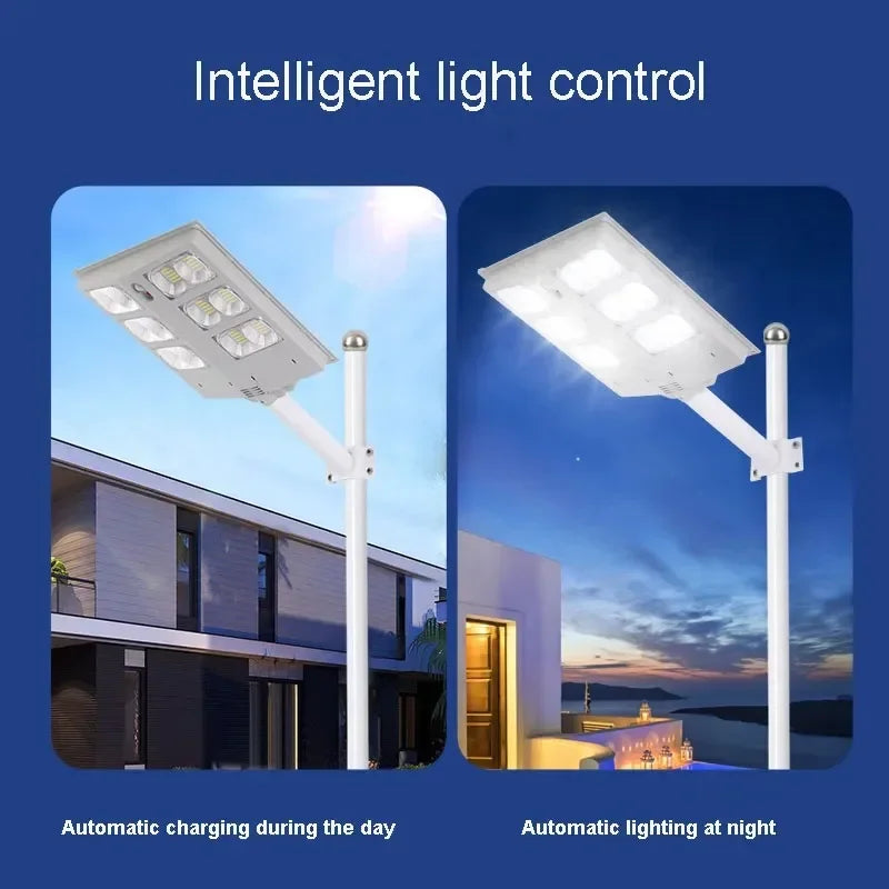Solar Street Light with High Power Lumens and Motion Sensor for Garden Security1000W, Retractable Pole for Convenience Zpaxo
