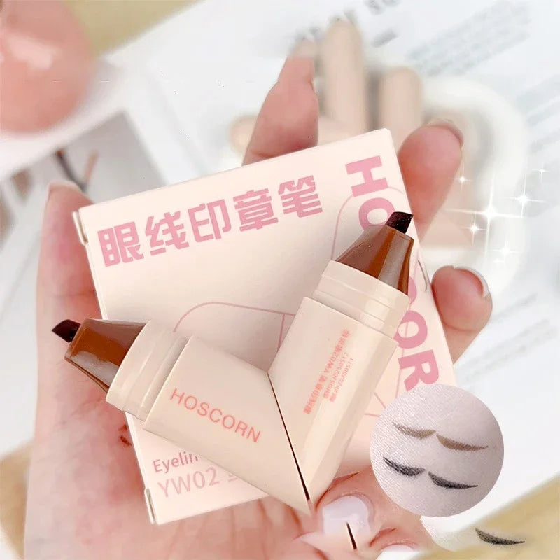 Lazy Integrated Eyeliner Stamp Dual-head Rotatable Precise Outline Zpaxo
