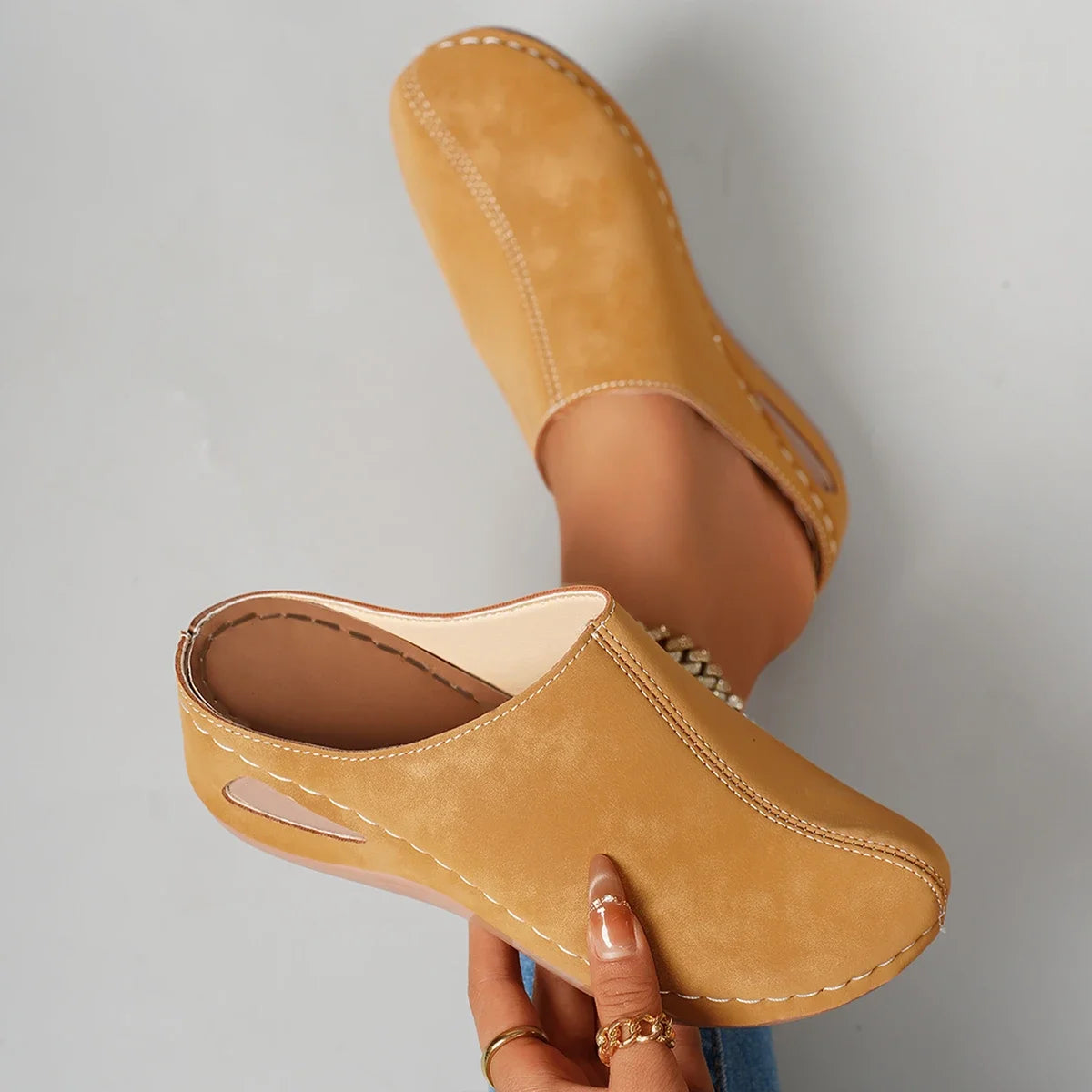 Women Mules Slippers 2025 New Designer Shoes Women Casual Platform Sandals Comfortable Slip on Fashion Slippers Slides Women Zpaxo Brown 36