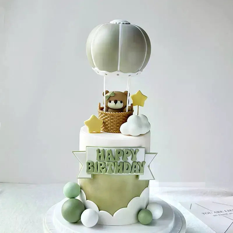 Blue Pink Hot Air Balloon Cake Topper Gender Reveal Party Cake Decoration Kids Boy Girls Birthday Party Supplies Baby Shower Zpaxo
