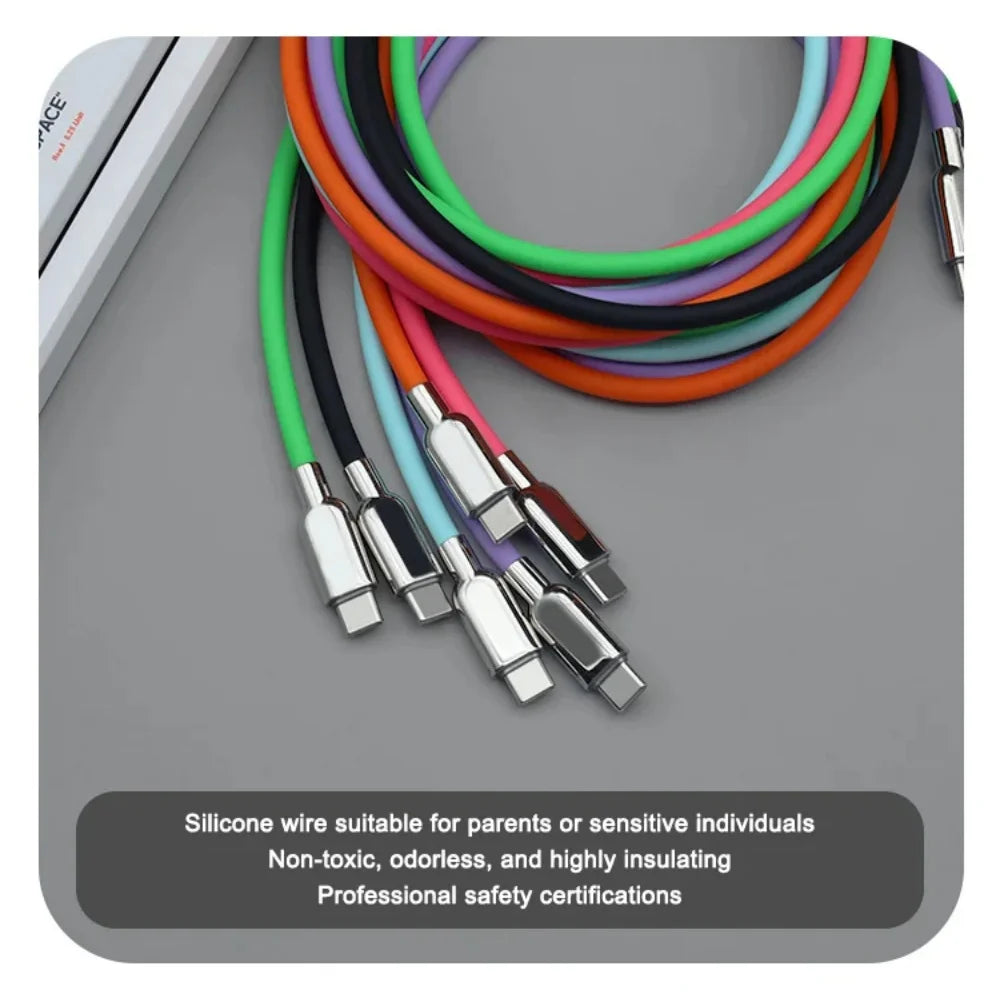 240W PD3.1 USB-C Fast Charging Cable – Liquid Silicone Cord USB-C Charging Cable Zpaxo
