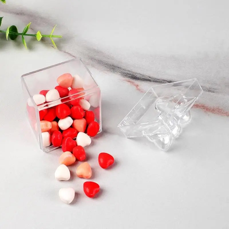 12Pcs Bowknot Candy Box Clear Plastic Party Treat Box For Wedding Gift Packaging And Birthday Anniversary Celebration Zpaxo