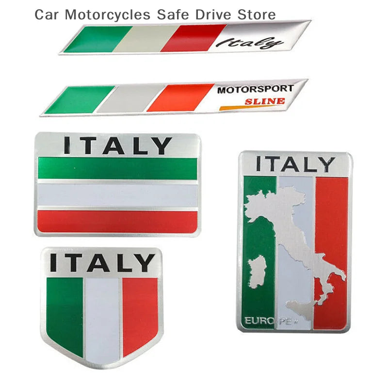 CMAluminum 3D Metal ITALY Italian Flag Sticker Emblem Badge Decal Car