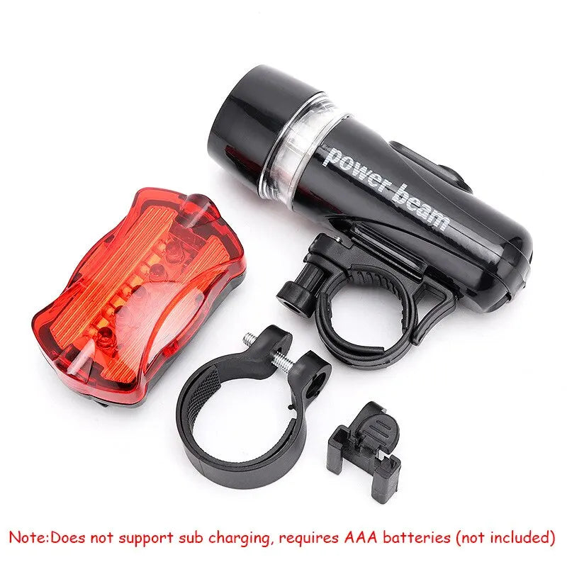 5LED Bike Light MTB Road Bicycle Headlight Butterfly Back Rear Taillight Cycling Safety Warning Light Bicycle Lamp Flashlight Zpaxo set