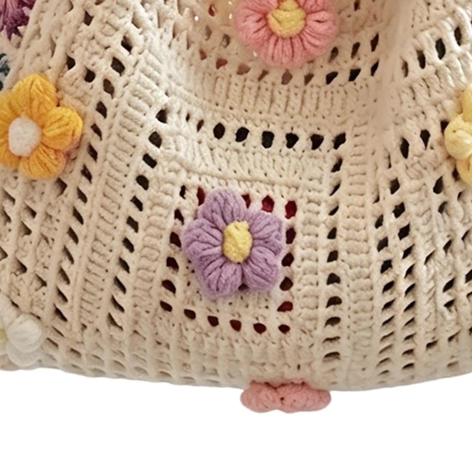 Boho Crochet Flower Bag – Women's Woven Beach Tote Handbag Crochet Tote Bag Zpaxo