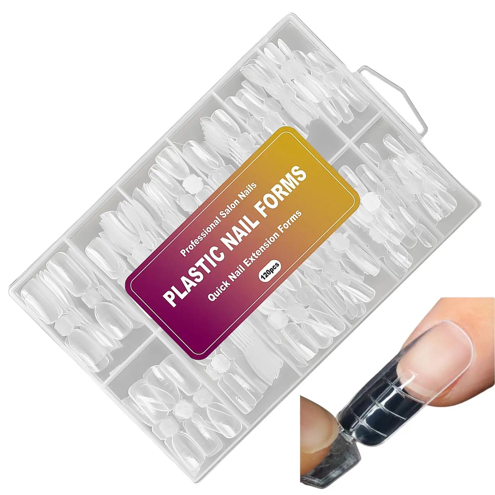 120-Piece Reusable Nail Extension Forms – 12 Sizes Builder Gel Nail Extension Forms Zpaxo