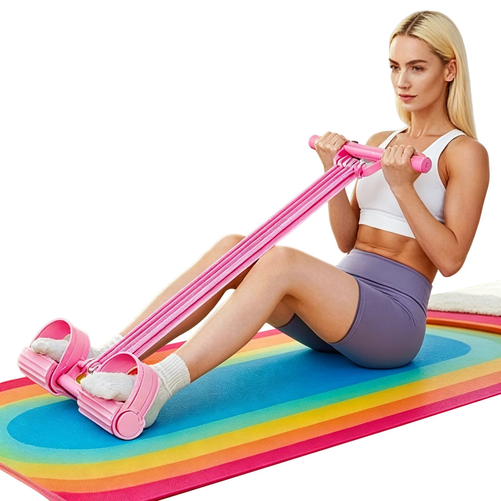 Pedal Resistance Bands Handles 8 Tube Stretching Exercise Band