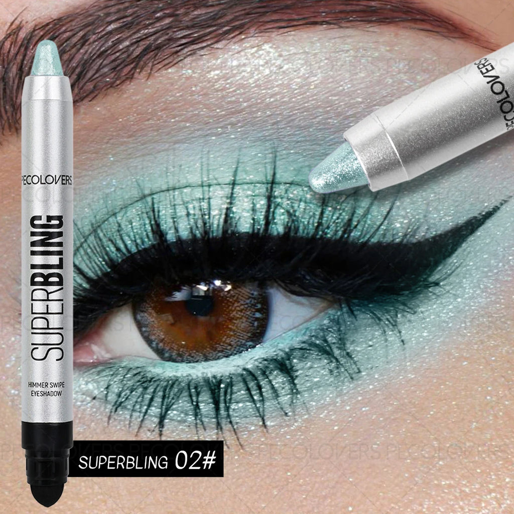 1PC Waterproof Shimmering Eyeshadow Pencil Stick,Lasting Glitter Shimmer,Double-Ended Eye Shadow Pen ,WIth Cotton Head Brush Zpaxo 02