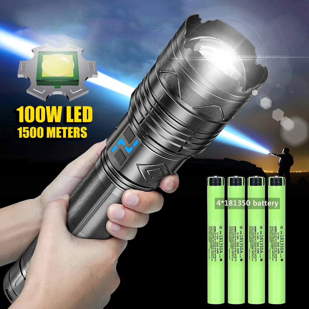 KDULIT GT60 LED Flashlight 3800LM – Type-C Rechargeable Tactical
