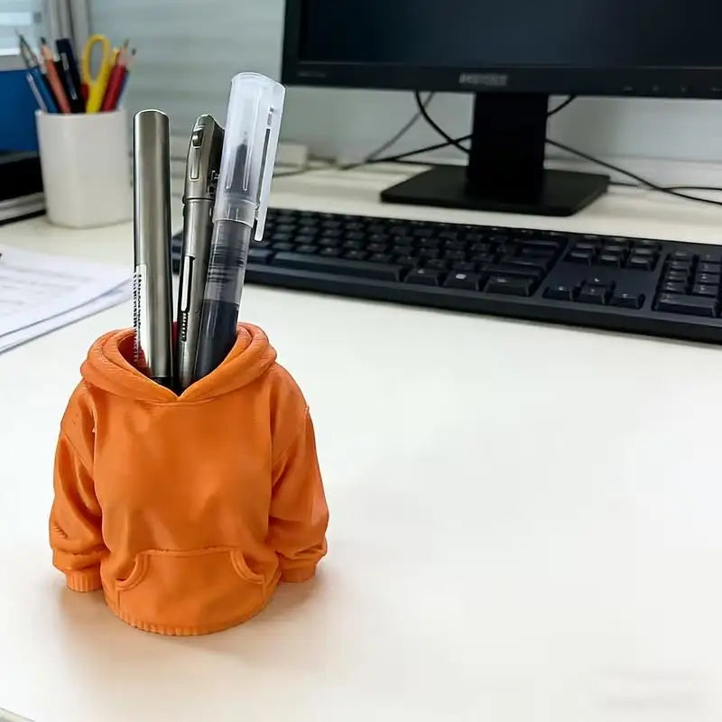 1pcs random Hooded Sweatshirt Pen Holder – Multi-Color Desk Organizer, for Pens & Stationery, Decorative Storage Zpaxo