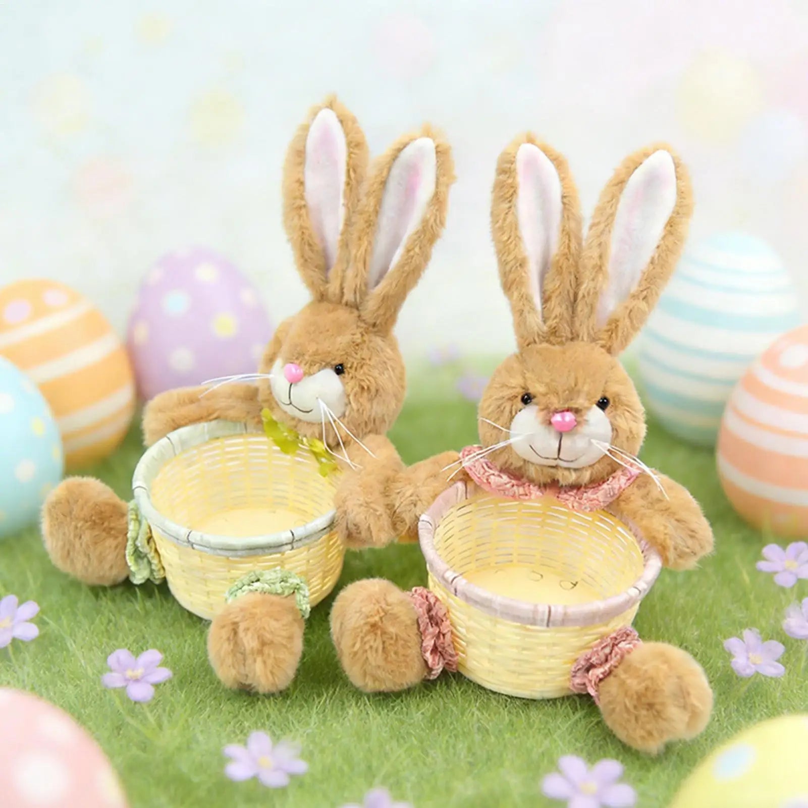 Easter Bunny Basket Rabbits Shape Container Cute Food Snacks Candy