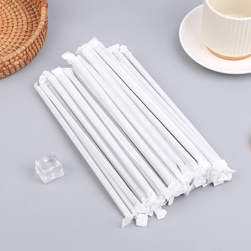 100-Pack Flexible Plastic Drinking Straws – Colorful Party Straws Drinking Straws Zpaxo