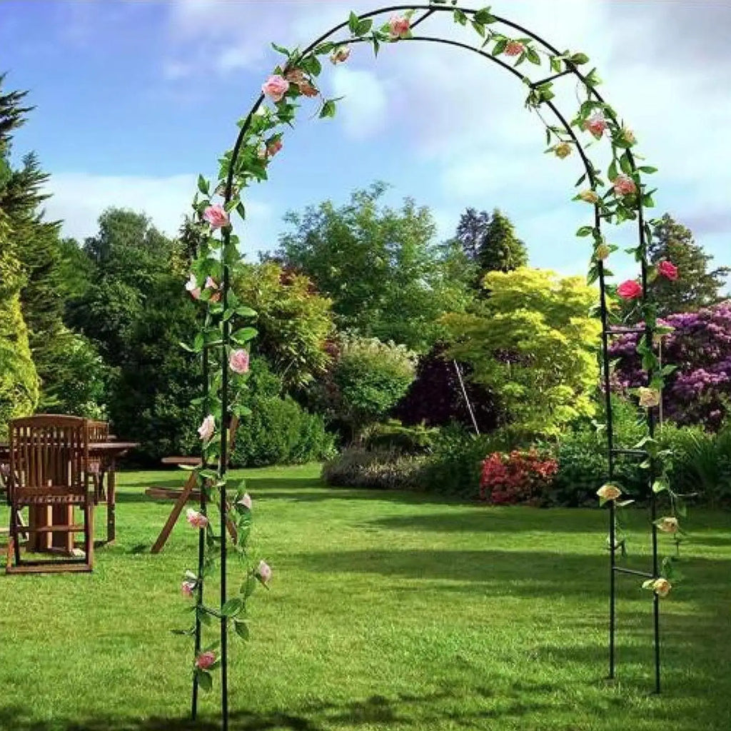 DIY Metal Garden Arch Trellis 240x140x38cm Flowers Frame Multipurpose Zpaxo