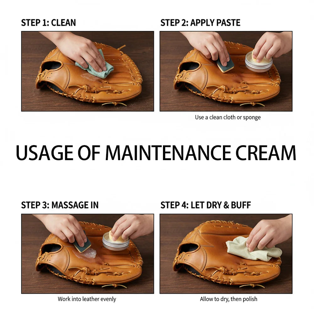 Glove Leather Conditioner - Use on Baseball Gloves, Softball Gloves, and Other Leather Sports Equipment Portable Zpaxo