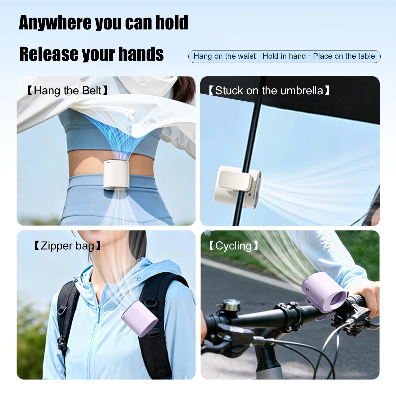 2026 Clip Universal Ice Fan USB High-speed Umbrella Hanging Waist Zpaxo