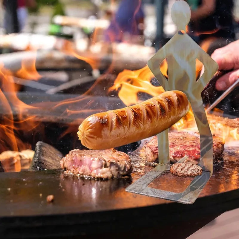 Stainless Steel Hot Dog Holder – Funny Sausage Grill Rack for BBQ