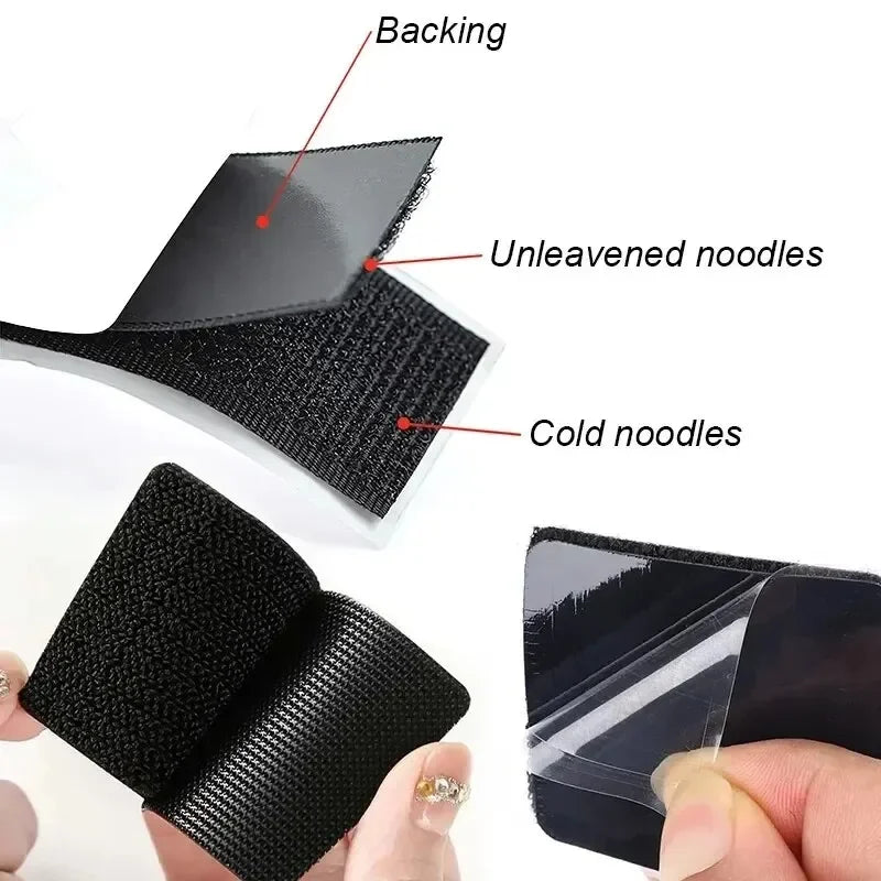 5/10pairs Carpet Mat Fixing Stickers Universal Car Foot Pad Invisible Non Slip Tape Nylon Magic Tape Auto Traceless Adhesive Zpaxo