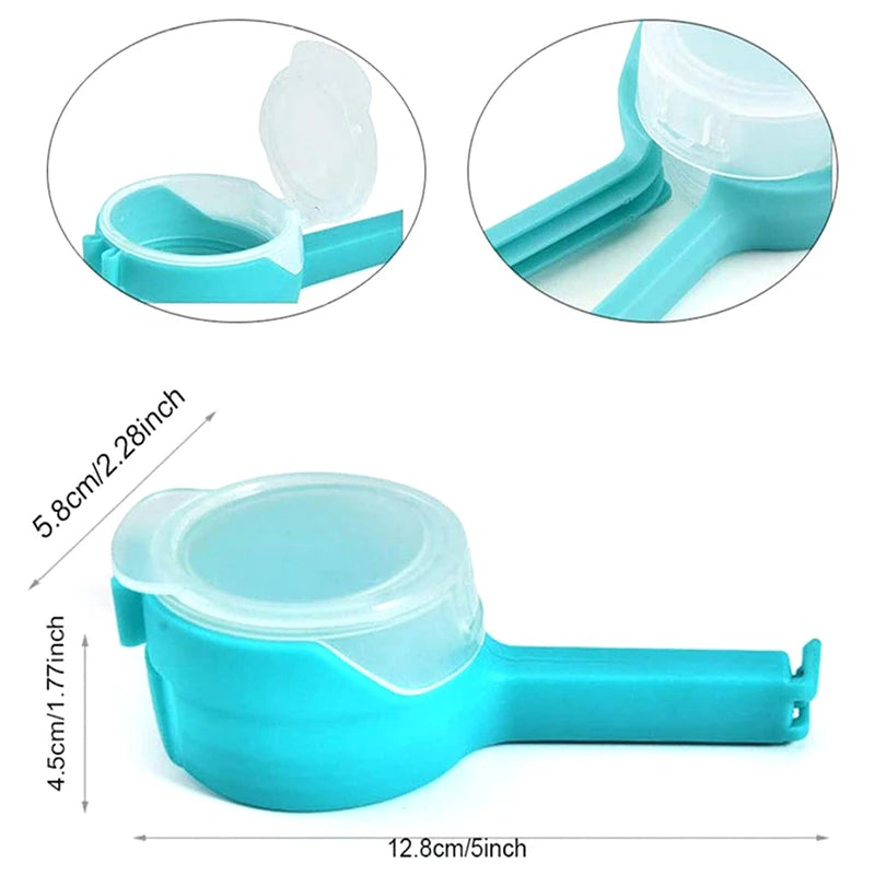CM4Pcs Food Bag Clips Pour Spout Durable Plastic Sealing Snacks