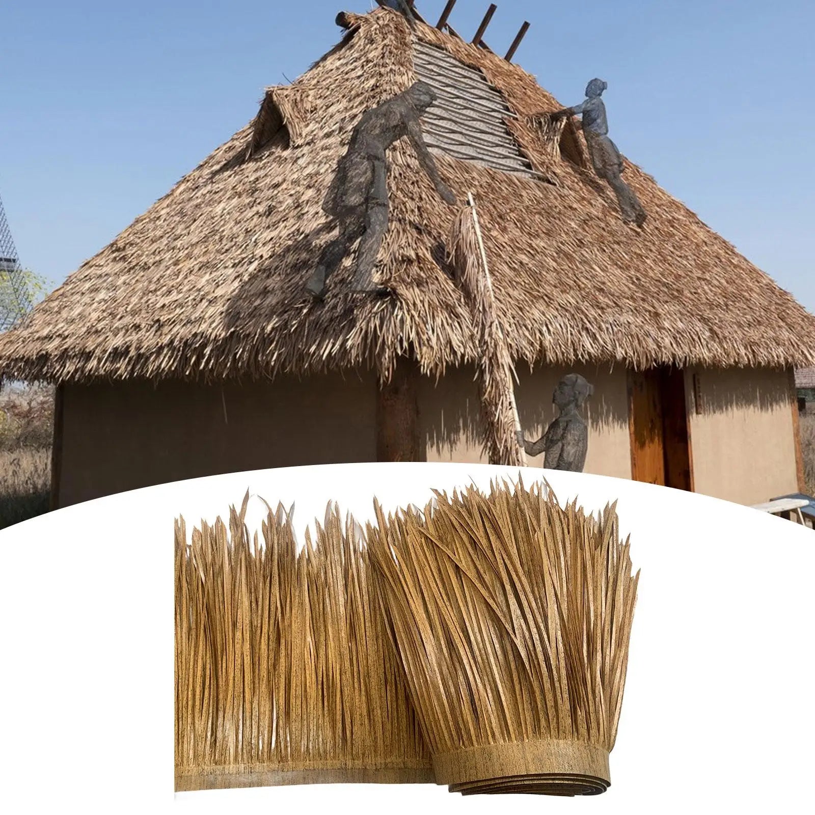 Artificial Thatch Roll 3.28ftx1.64ft Realistic Grass Roof Fence Decorative Ornament shutter Palm Straw Roof Thatch Roofing Panel Zpaxo