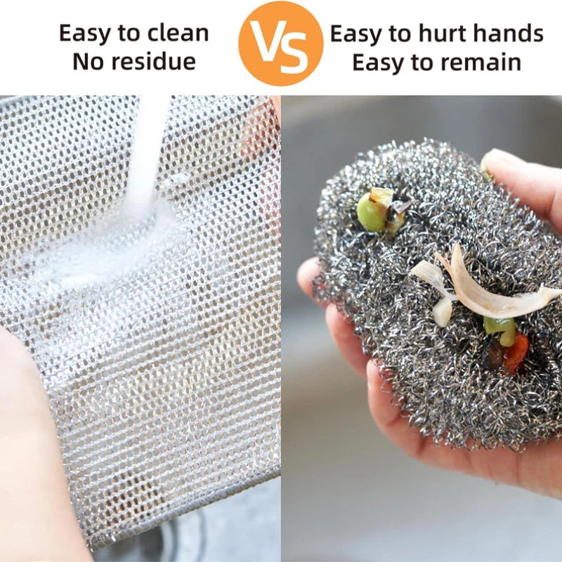 Multifunctional Non-Scratch Wire Dishcloth Wire Dishcloth Multipurpose Wire Microfiber Cloth Cleaning Cloth Magic Dish Towel Zpaxo