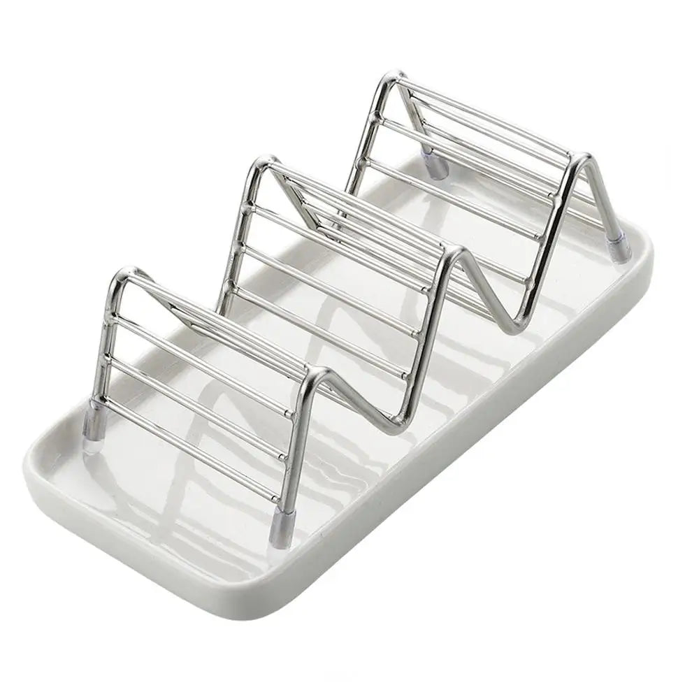 Draining Soap Dish Stainless Steel Drying Tray Sponge Drain Rack