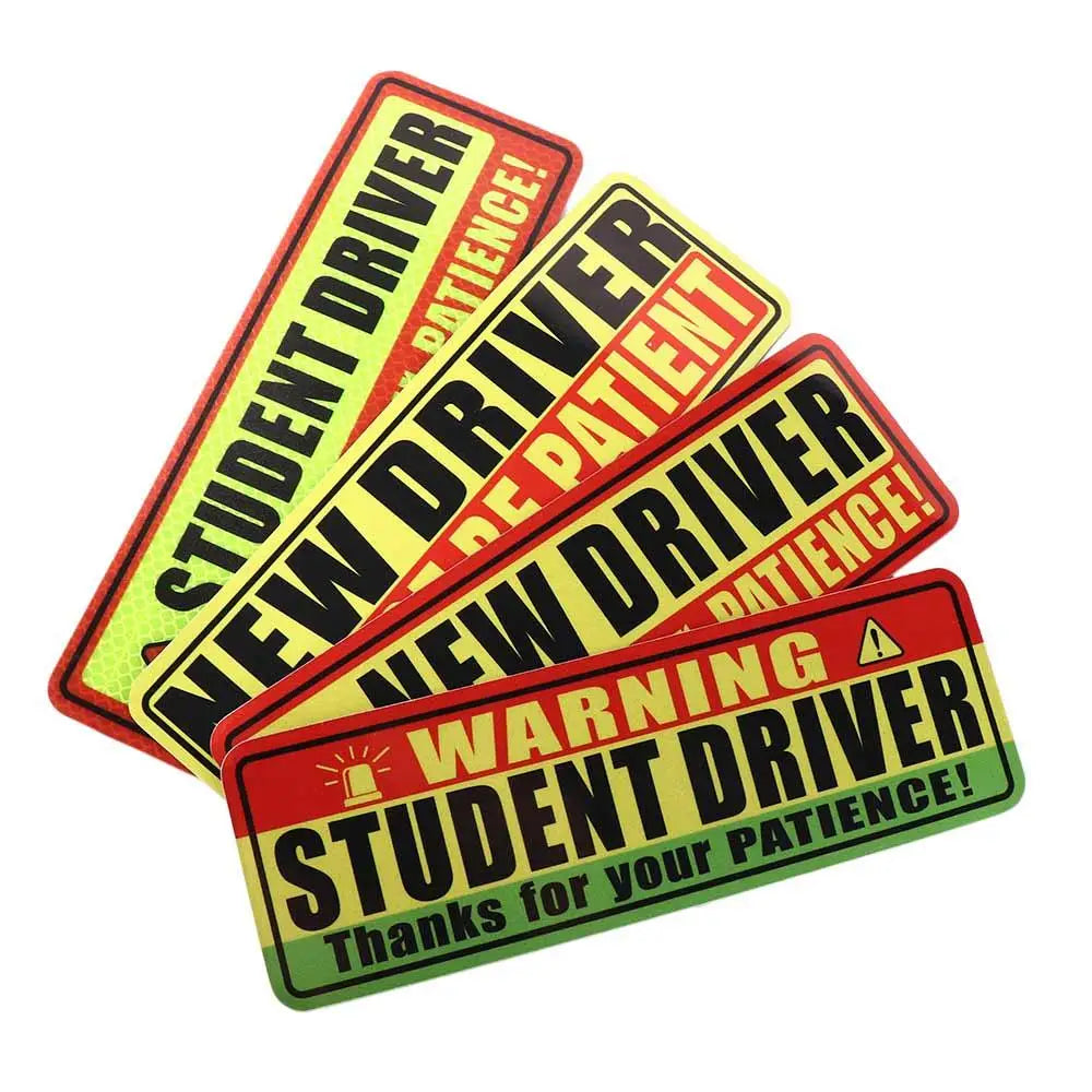 Student Driver Magnets Stickers Adhesive Tape Reflective Magnetic Zpaxo