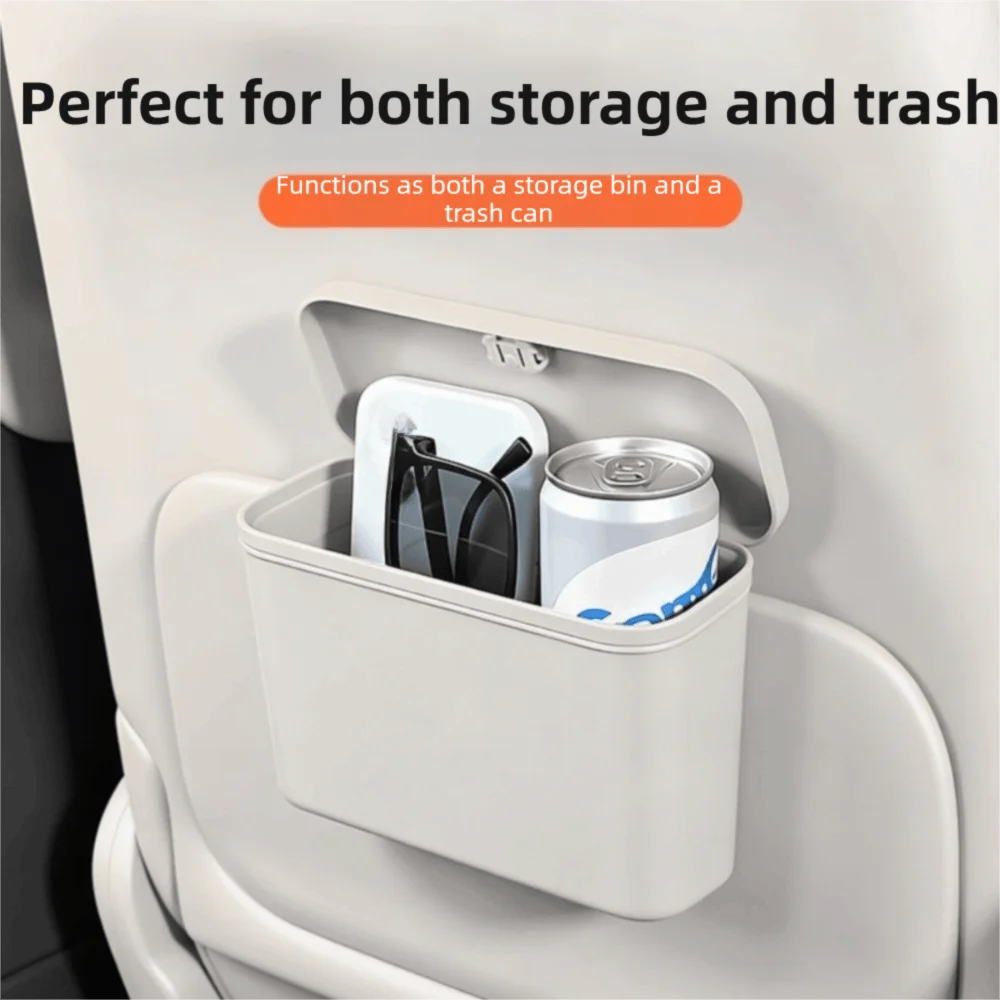 Car Mounted Hanging Garbage Bin Press Lid Multifunctional Storage Zpaxo
