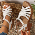 Summer Women's Fish Mouth Open Toe Comfortable Hollow Out Breathable Zpaxo WHITE 36