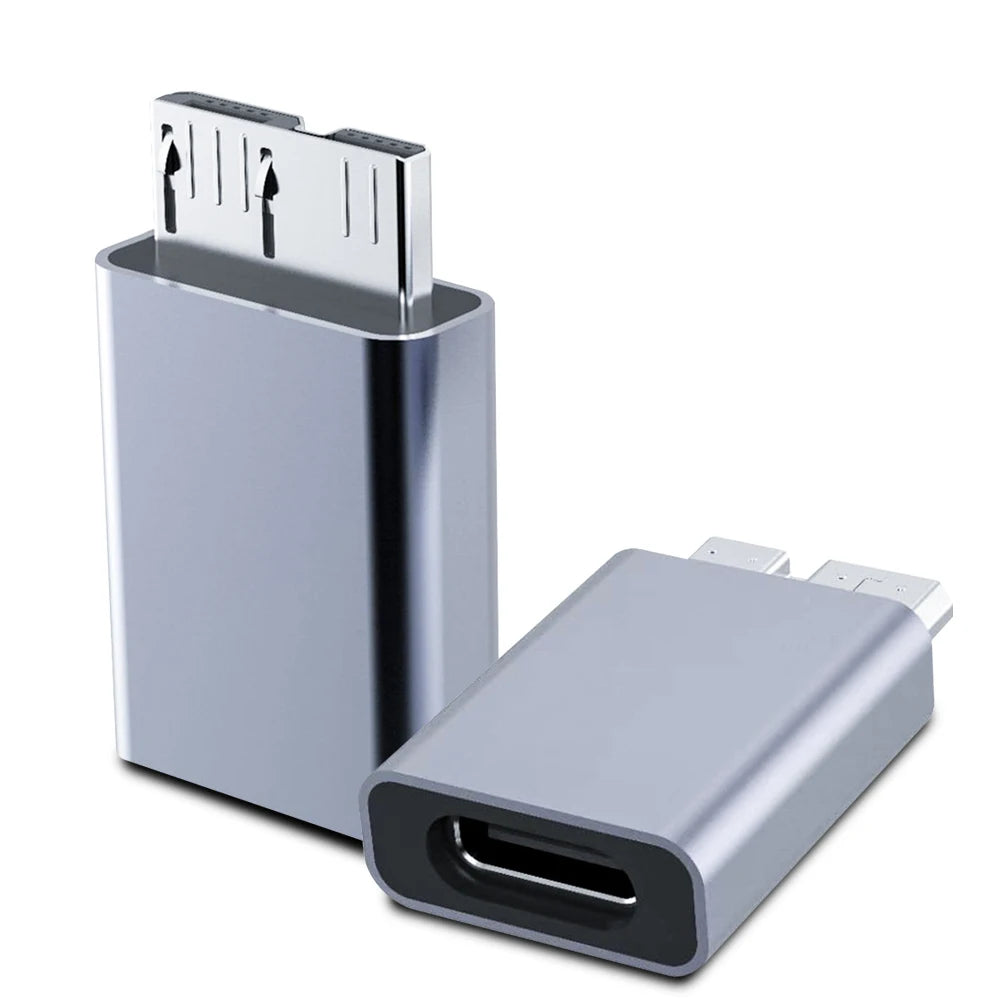 USB Type C to Micro B 3.0 Adapter External Hard Drive Disk HDD Cable For Sony Seagate Newsmy Toshiba Cable Converter Accessories Zpaxo Micro B to Type C
