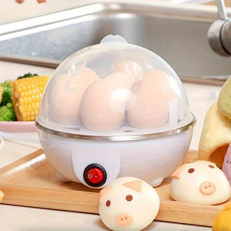 Automatic 7-Egg Capacity Egg Cooker Multi-Functional Steamed Boiled Custard Maker for Home Breakfast Kitchen Zpaxo