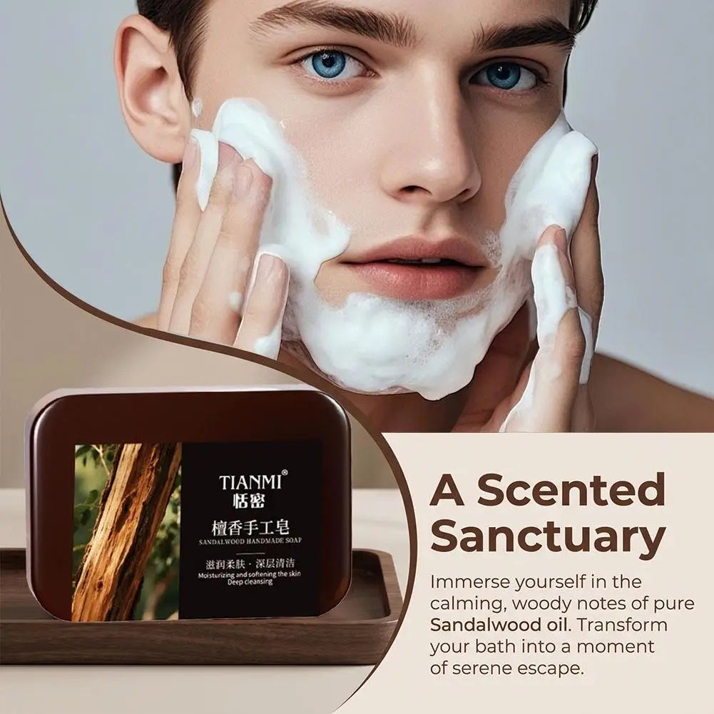 Men's Sandalwood 3-in-1 Handmade Soap – Face, Hair & Body Handmade Soap Bar Zpaxo