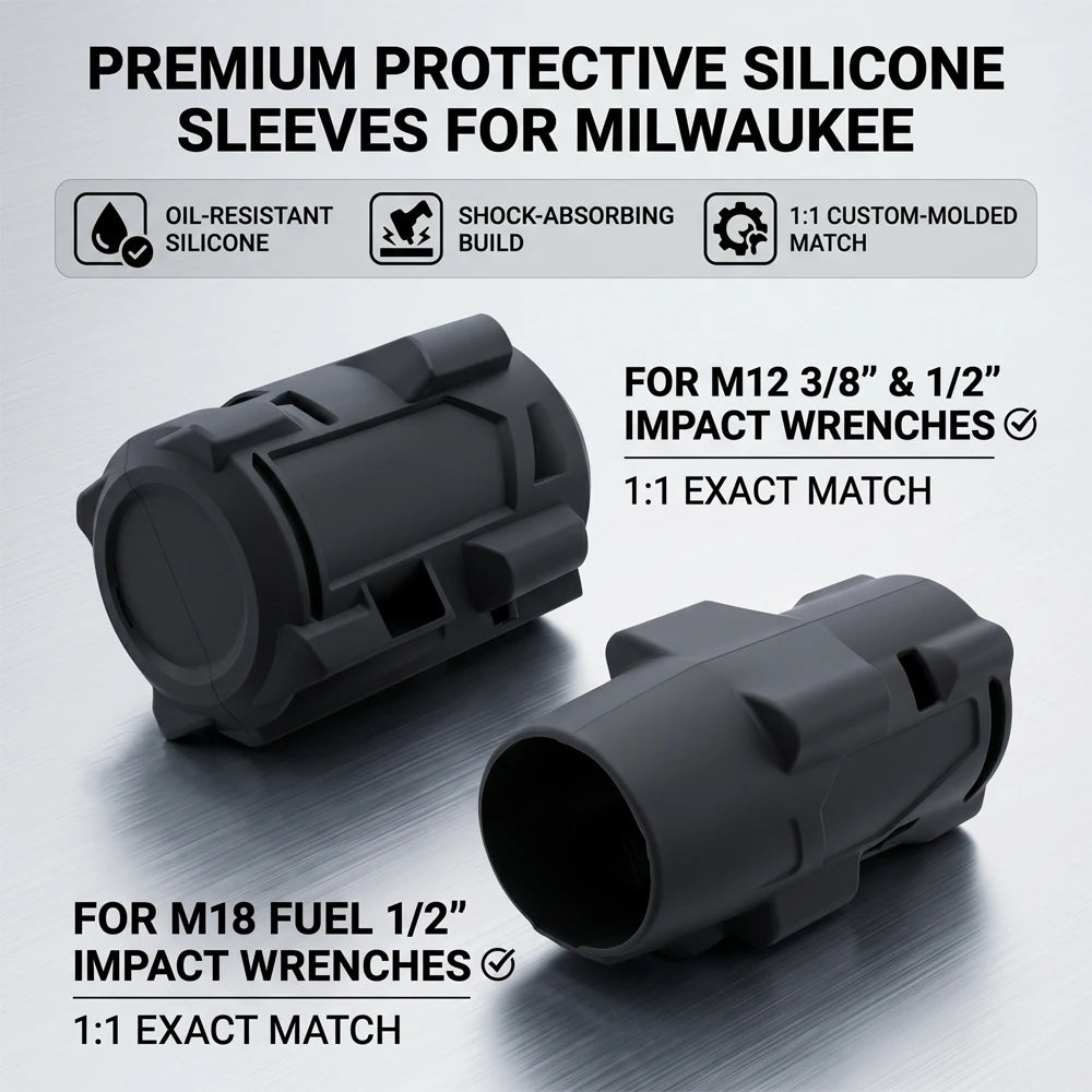 Silicone Protective Boot For Milwaukee M12 Stubby 3/8" & 1/2" M18 Fuel 1/2 Impact Wrench Oil Resistant Guard Case Auto Mechanic Zpaxo