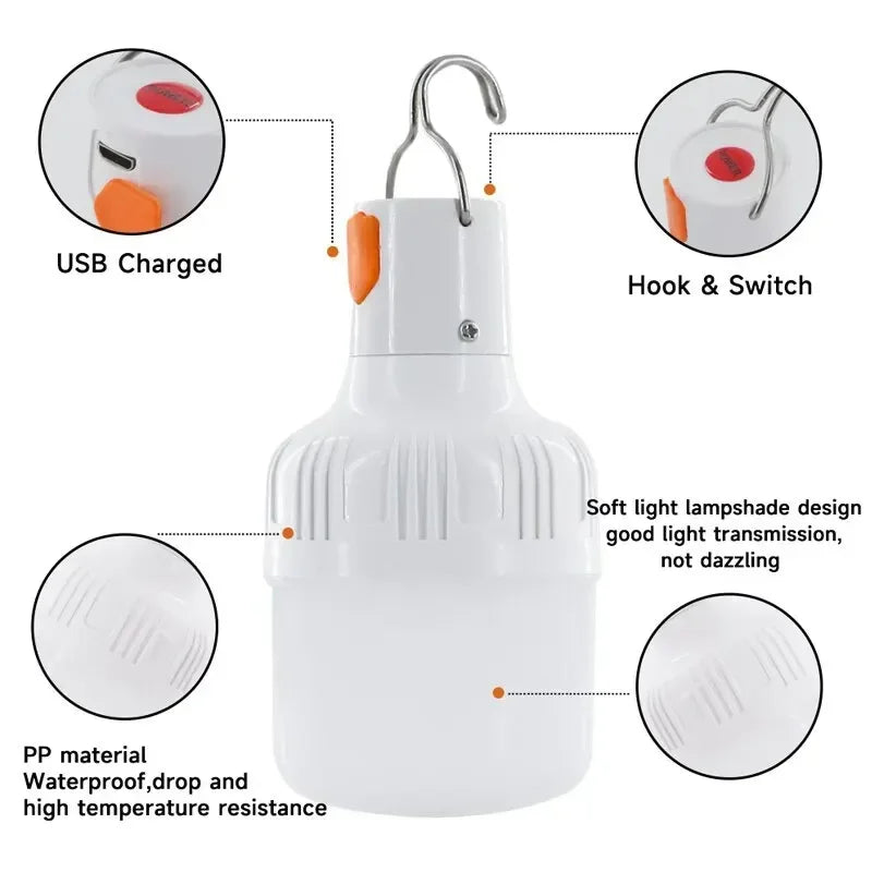 Hanging LED Rechargeable Lamp – Camping, Emergency & Outdoor
