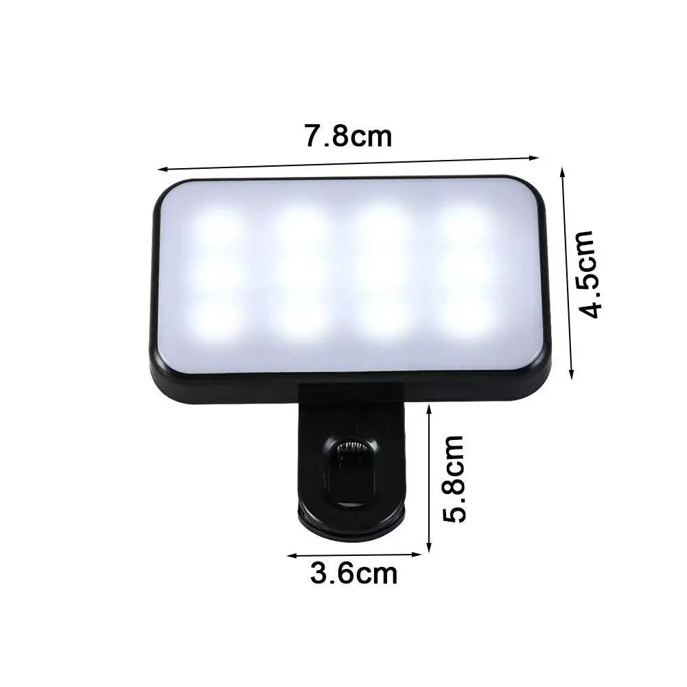 Mini Selfie Fill Light Rechargeable Adjustable Brightness Portable