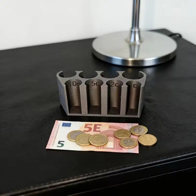 1pcs Black Coin Storage Box – for Euro Coins & Change, Ideal Gift Christmas, Friday Cyber Monday Zpaxo