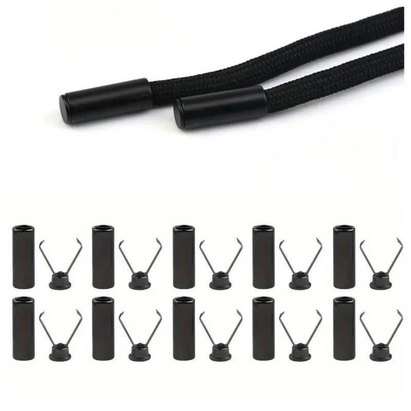 Heavy Duty Cord Locks Adjustable Metal Clips Secure Fastening for Shoelaces Bags Hoodies DIY Crafts Organizing Cables Zpaxo 10PCS Black
