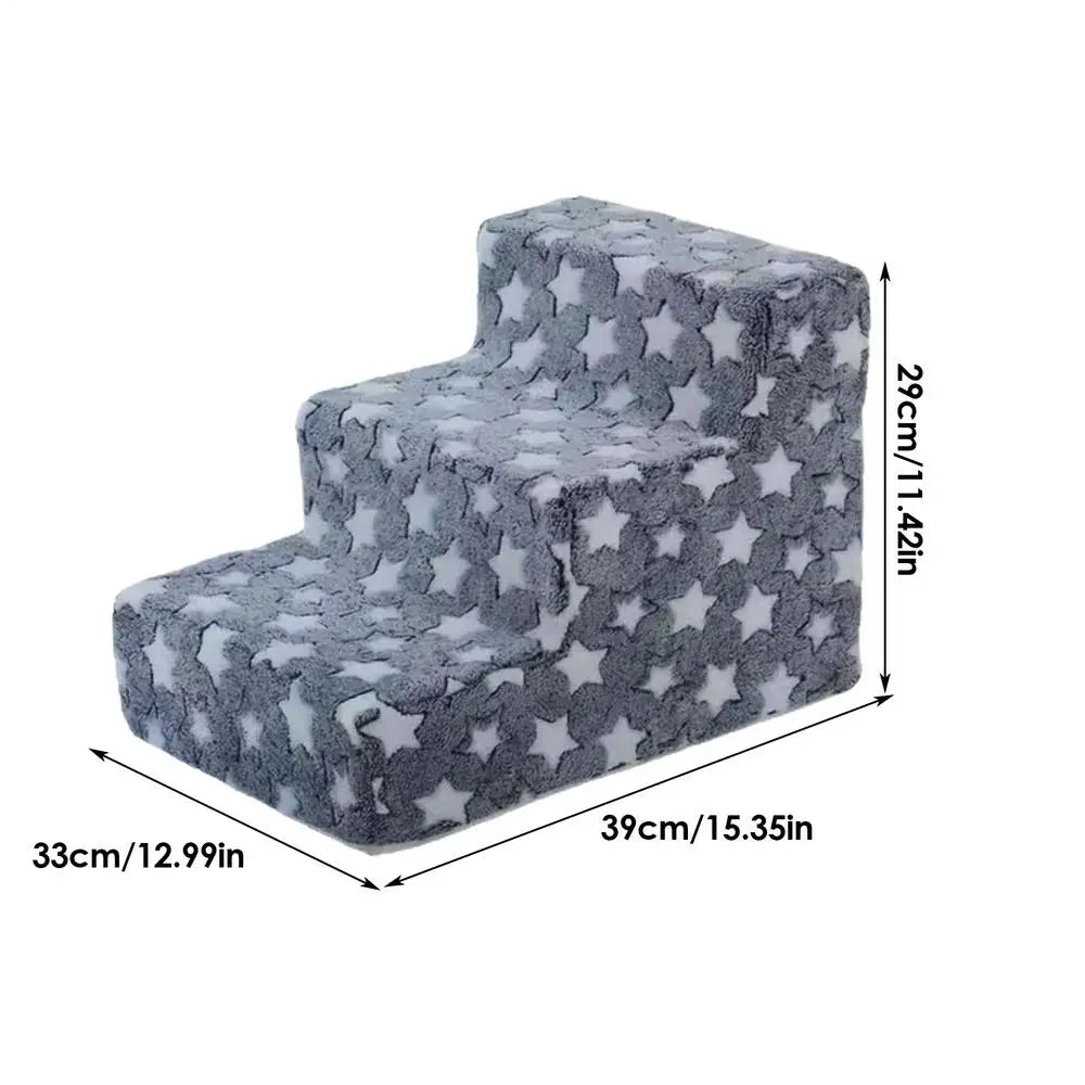 3 Steps Climb Stairs Small Dog Cat Ramp Ladder Anti-slip Detachable