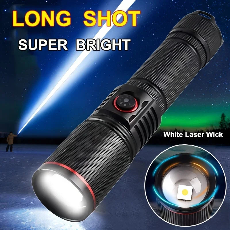POCKETMAN 8000LM Tactical Zoomable LED Flashlight – 6 Modes Tactical LED Flashlight Zpaxo