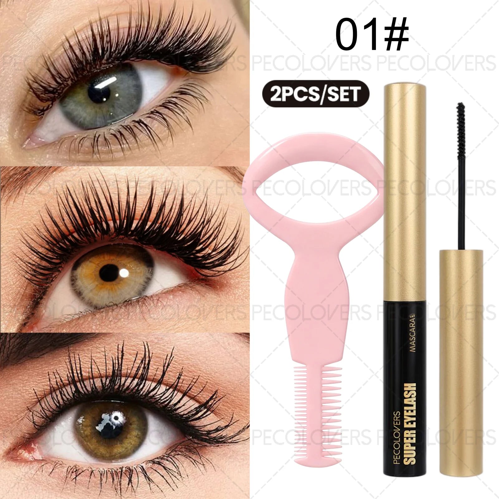 2PCS/Set Mascara Matching Eyelash Application Tool with Comb - Waterproof, Suitable for Creating Thick and Curled Eyelashes Zpaxo 01