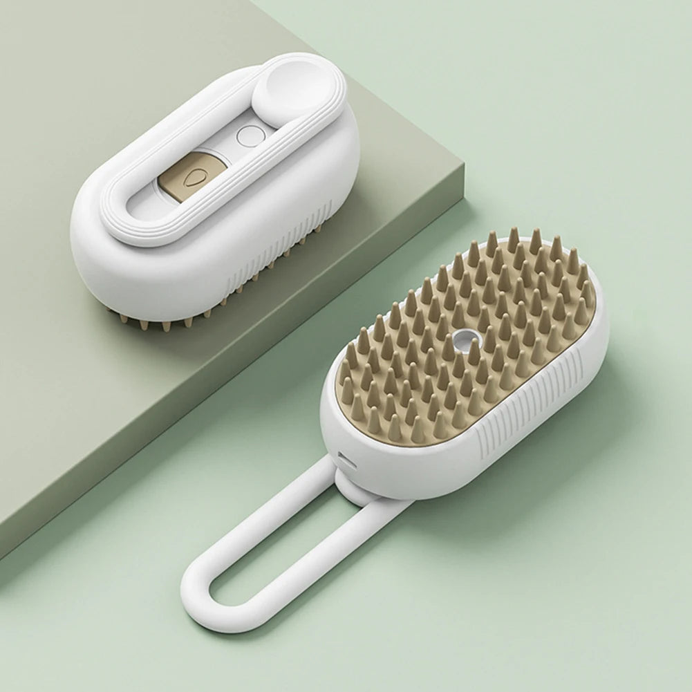 1 Steam Brush Cat Dog Grooming Comb Electric Water Spray Curry