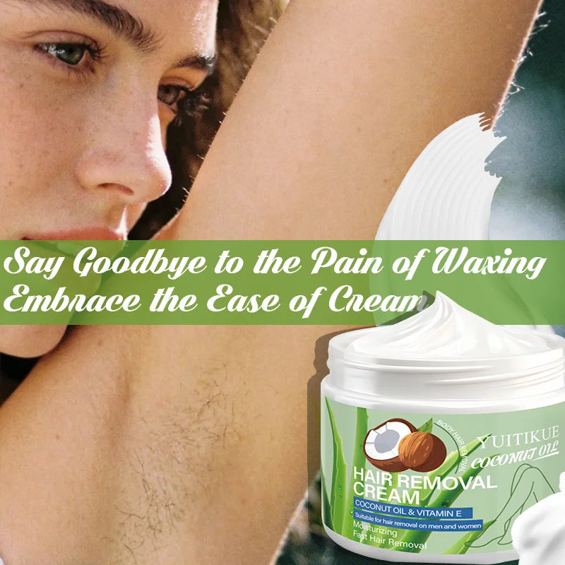 YUITIKUE Gentle Hair Removal Cream – Coconut Oil, 60g Hair Removal Cream Zpaxo