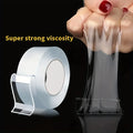 Nano Tape Super Strong Double-Sided Adhesive Tape Transparent Reusable Waterproof Tapes Heat Resistance Bathroom Home Decoration Zpaxo 2PCS 1m 1mm|20mm